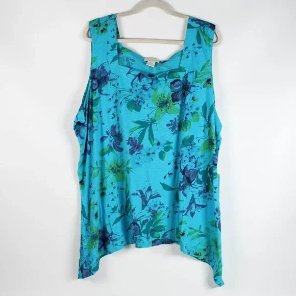 Caribbean Joe tank Top - Exotic Escape - NWT - 3X - Picture 1 of 6